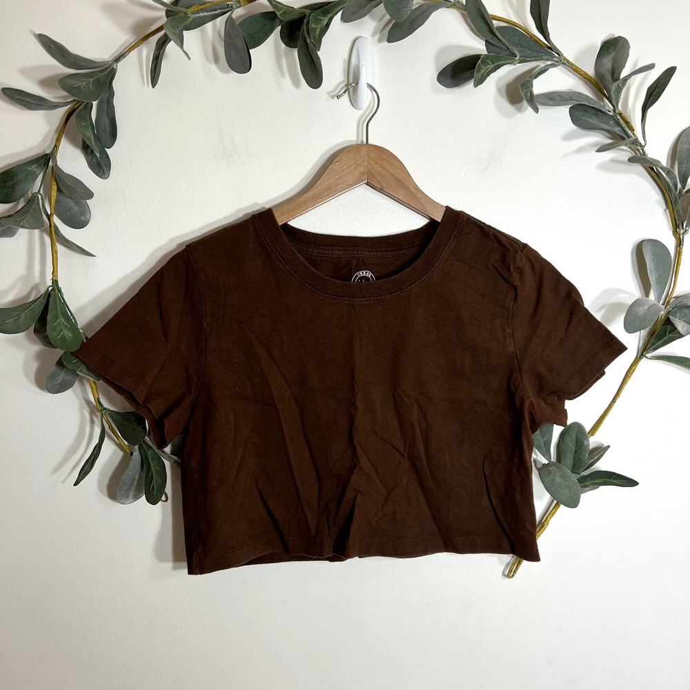 Urban Outfitters Brown Cropped Tee